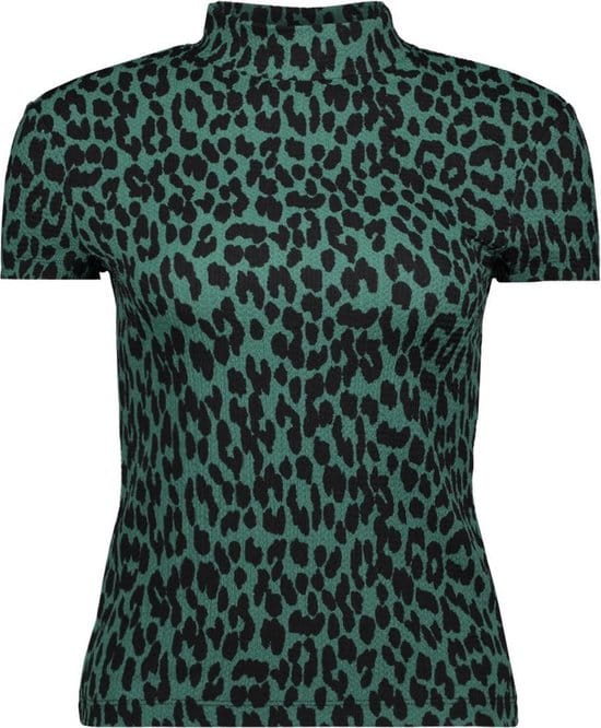 ONLY Maat M Onlzille S/s Mock Neck Top Jrs 15229947 Posey Green/black Leo