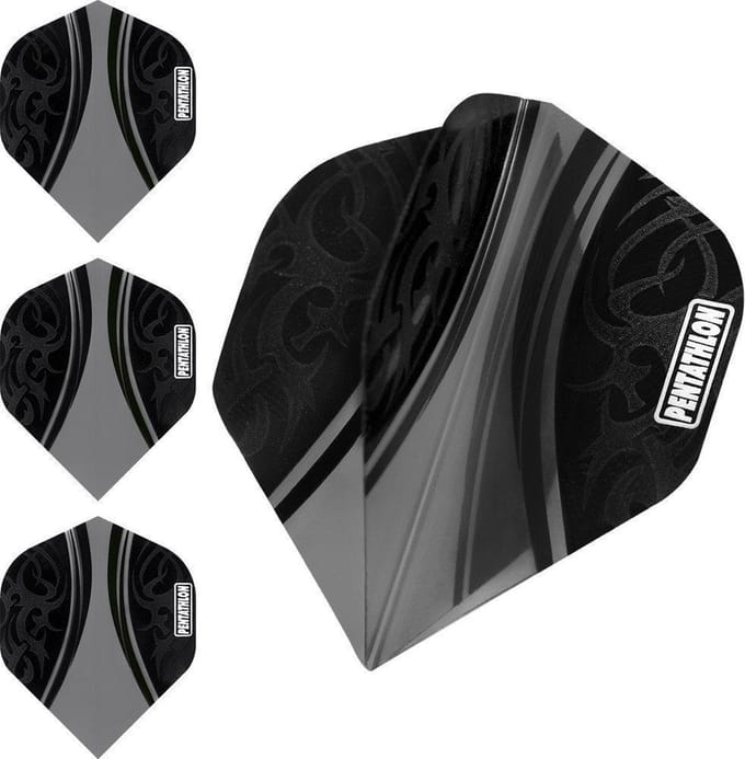 ABC Darts - Dart Flights Pentathlon - Tribal Zwart - 10 sets