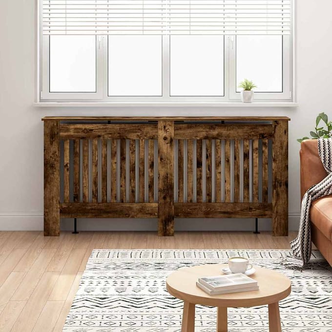 vidaXL Radiatorafdekking Gerookt eiken 172 x 19 x 81,5 cm Bewerkt hout