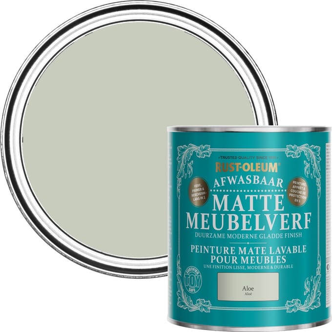 Rust-Oleum Groen Afwasbaar Matte Meubelverf - Aloe 750ml