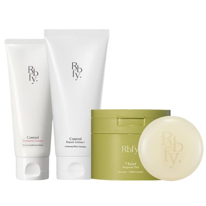 Ensemble Barrière Cutanée Ultime Rbfy – Lotion Barrière Contrôle + Crème Barrière Contrôle + Disques Ampoule Apaisants 7 Secondes (60 feuilles) white
