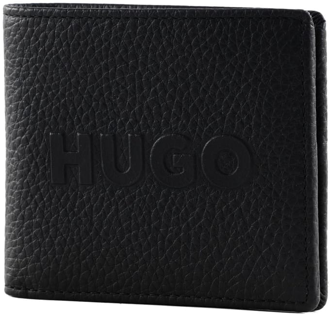 HUGO Leren kaarthoes New Ethon 8CC Card Case Black zwart