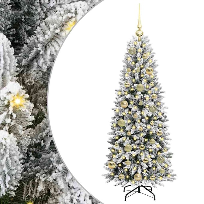 vidaXL - Kunstkerstboom - Wit - 120 - cm - PVC - en - plastic - en - staal - en - PE