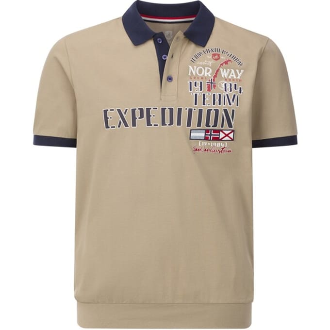 Jan Vanderstorm herren Poloshirt - 72/74 - beige - Plus Size