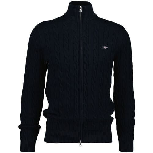Gant Vest Cotton Cable Zip Cardigan Avond Blauw / male