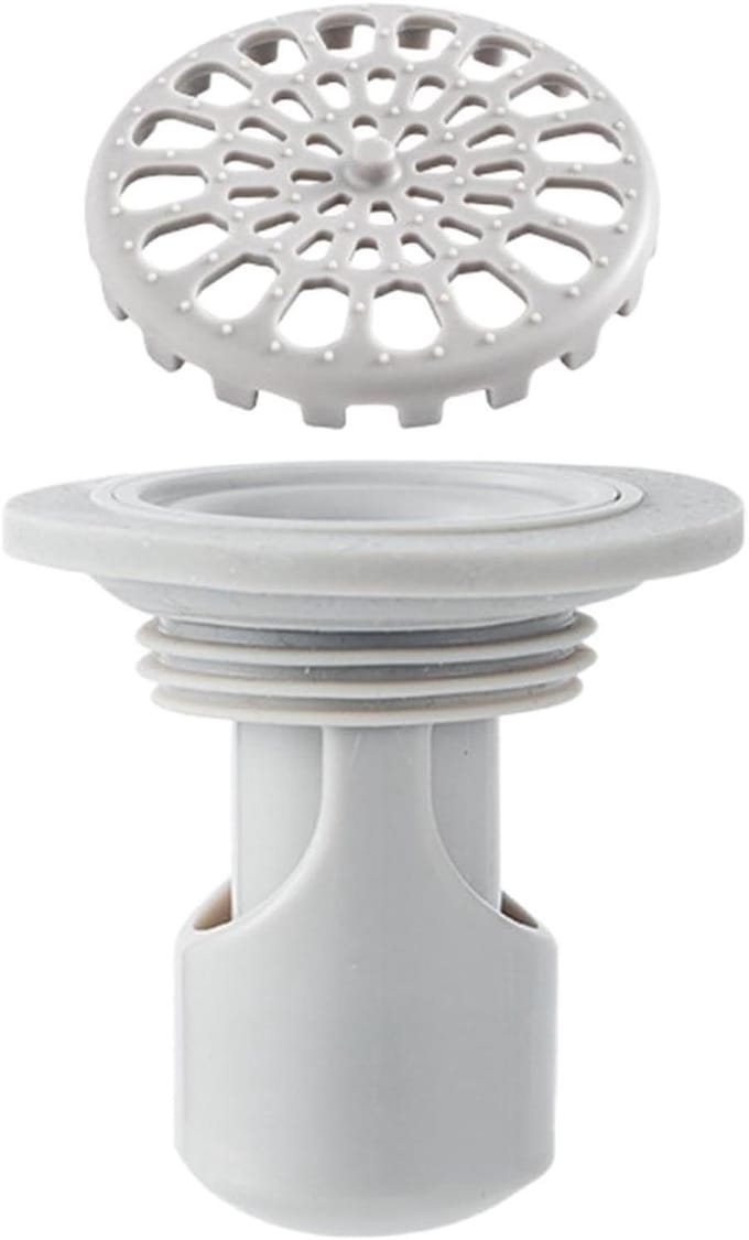 Douche Afvoerplug - Geurblokkerende Afvoerstop - Badkamer Hygiëne - Mini Trap Ontwerp - 5.8 x 5.8 cm - Wit