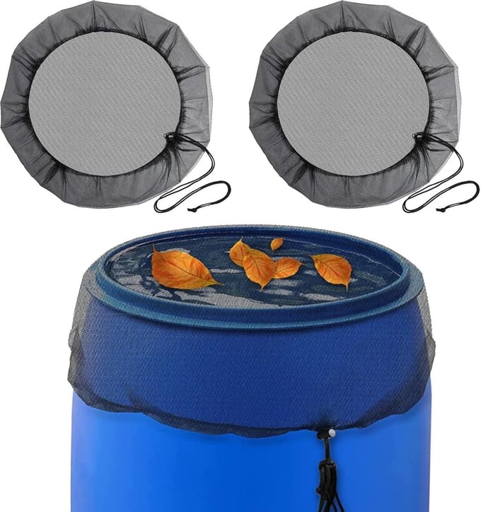 Afdekking Regenton | 60 cm Diameter | Watertank Bescherming | Elastische Band | Bladeren & Muggen | 2 Stuks