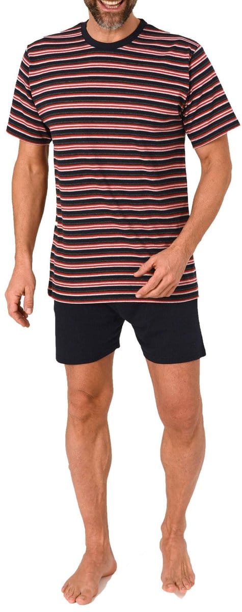 Herenpyjama Shorty met korte mouwen Pyjama in een geweldige gestreepte look