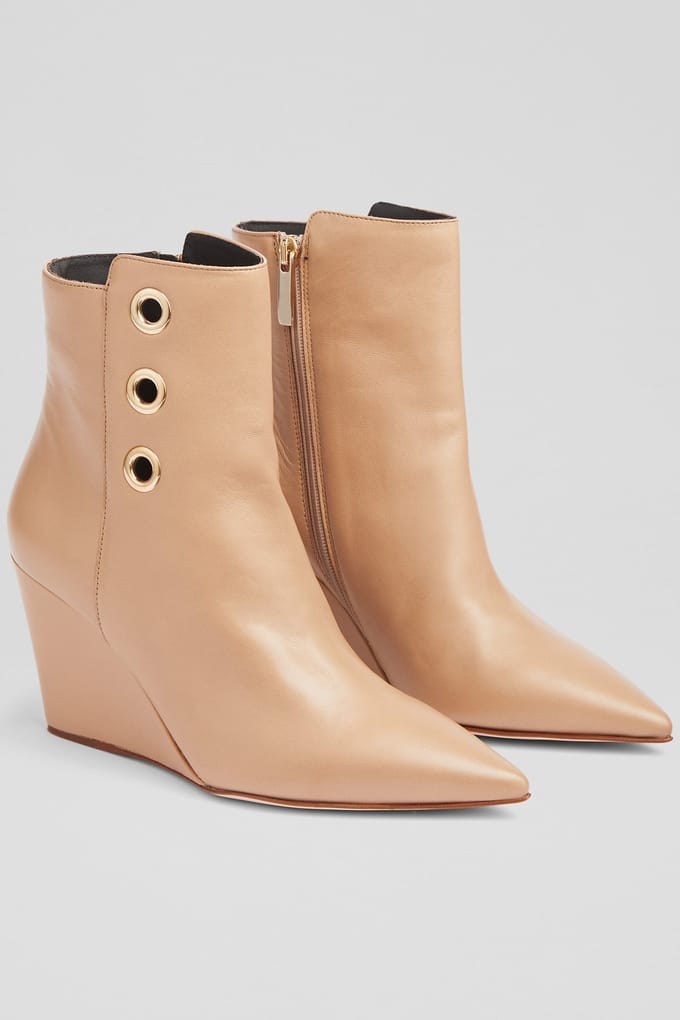 LK Bennett Ab Brie Wedge Boot Beige Taglia: 36 | Stivali Outlet | Donna | Marrone