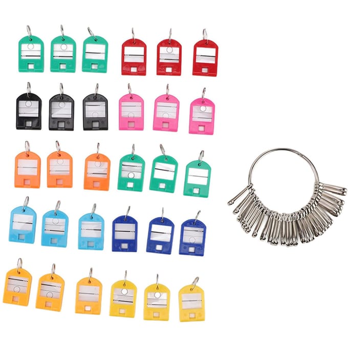 Sleutelorganizer IJzer Plastic Draagbaar 8,2 cm met 30 Kleurrijke Sleutelhangers Sleutelorganizer Sleutelhanger voor white