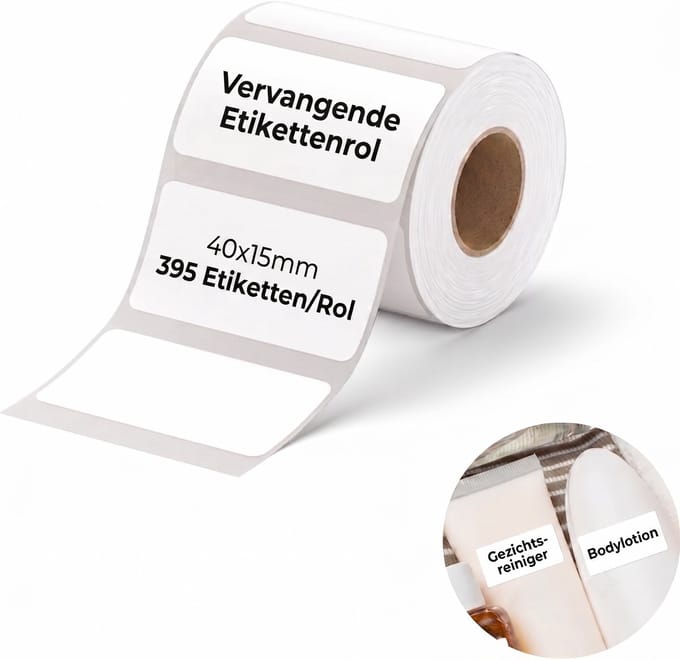 Niimbot - Labels/Etiketten B21 Pro/B1 Pro/B2 Pro/B31/K3 - 40x15mm - 395 vellen - Wit