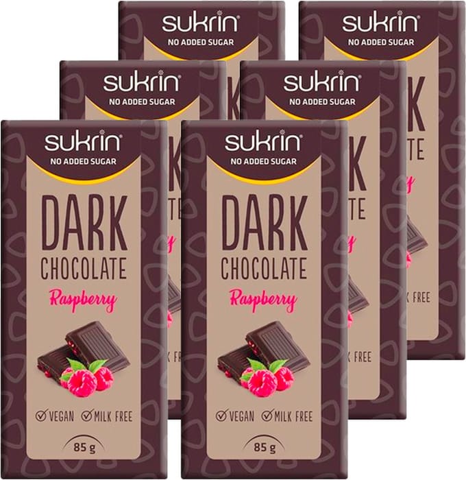Sukrin | Pure Chocolade | Framboos | 6 Stuks | 6 x 85g