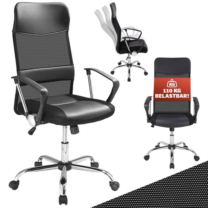 Ergonomische Bureaustoel Zwart Kunstleer 122x51x52cm