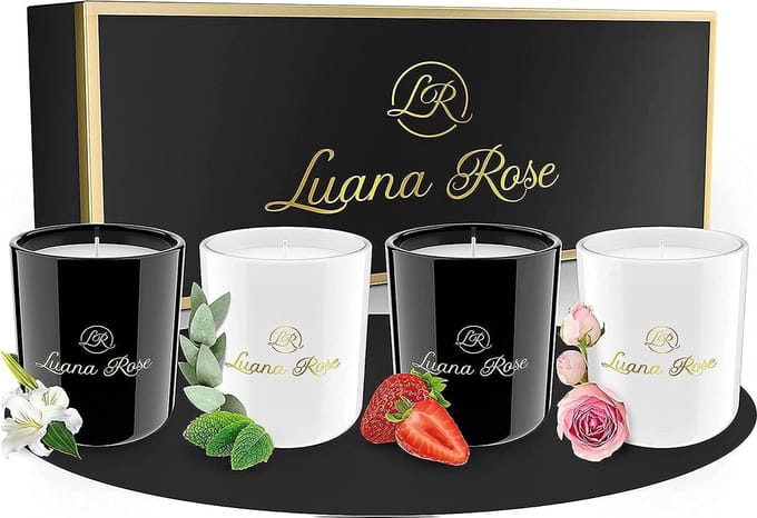 Geurkaarsen set - scented candles, aroma candles, candle gift set 4psc