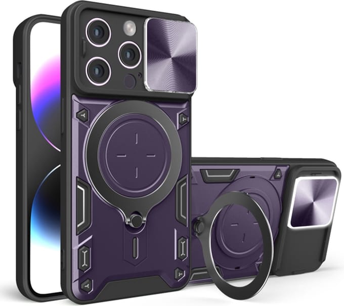 Hoesje geschikt voor Apple iPhone 16 Pro Max - Techsuit CamGuard Pro Back Cover - Paars
