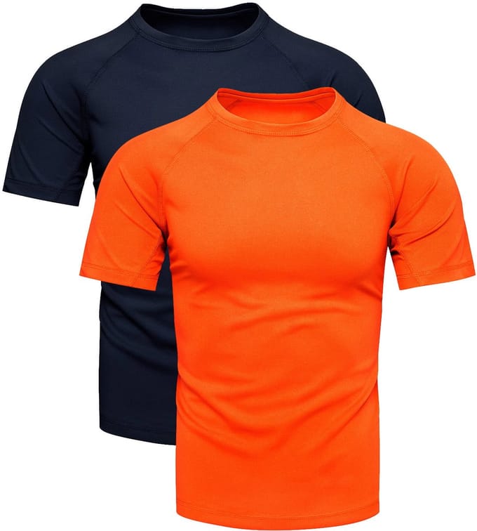 Recea - Sportshirt - Granat; Oranje - L - Sneldrogend - Gerecycled Polyester