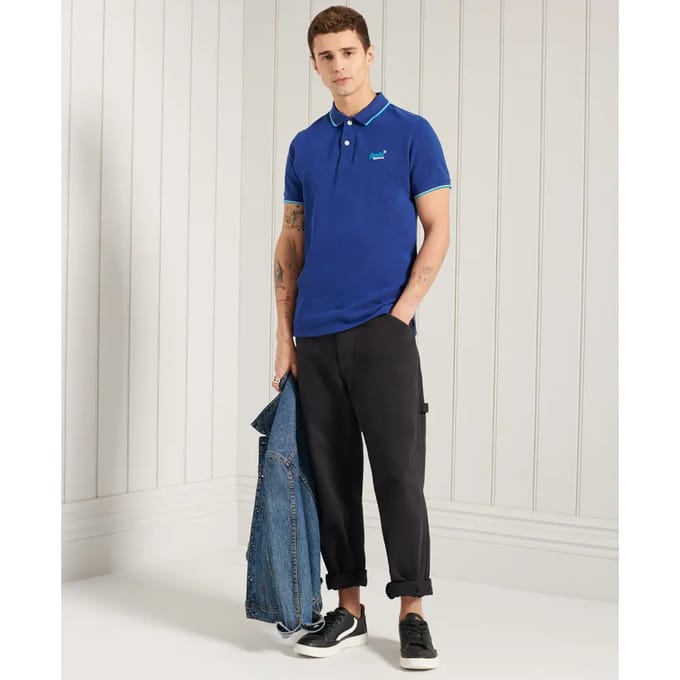 Superdry PoOrange Label Side Pique Heren Poloshirt - Maat S