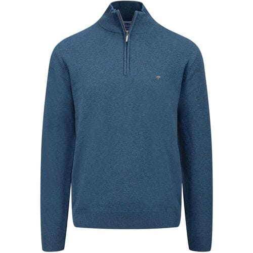 Fynch-Hatton Trui Troyer-Zip Superfine Cotton Azure / male