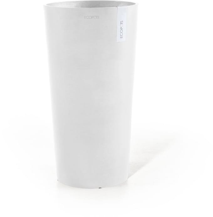 Ecopots Amsterdam Mid High 66 - Pure White - Ø34 x H66 cm - Ronde witte bloempot