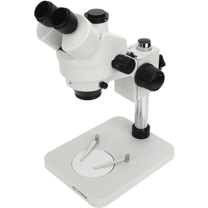 Trinoculair Stereoscopisch Elektronenmicroscoop Verstelbare Vergroting Laboratorium Observatiegereedschap