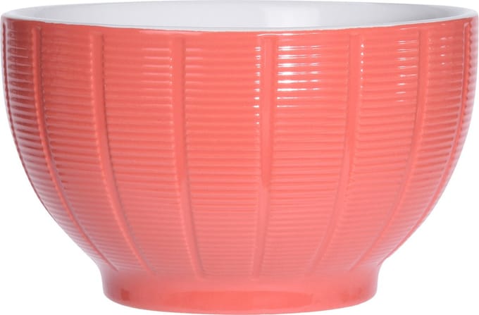 Excellent Houseware Soepkommen/serveer schaaltjes - Venice - keramiek - D14 x H8 cm - steenrood - Stapelbaar