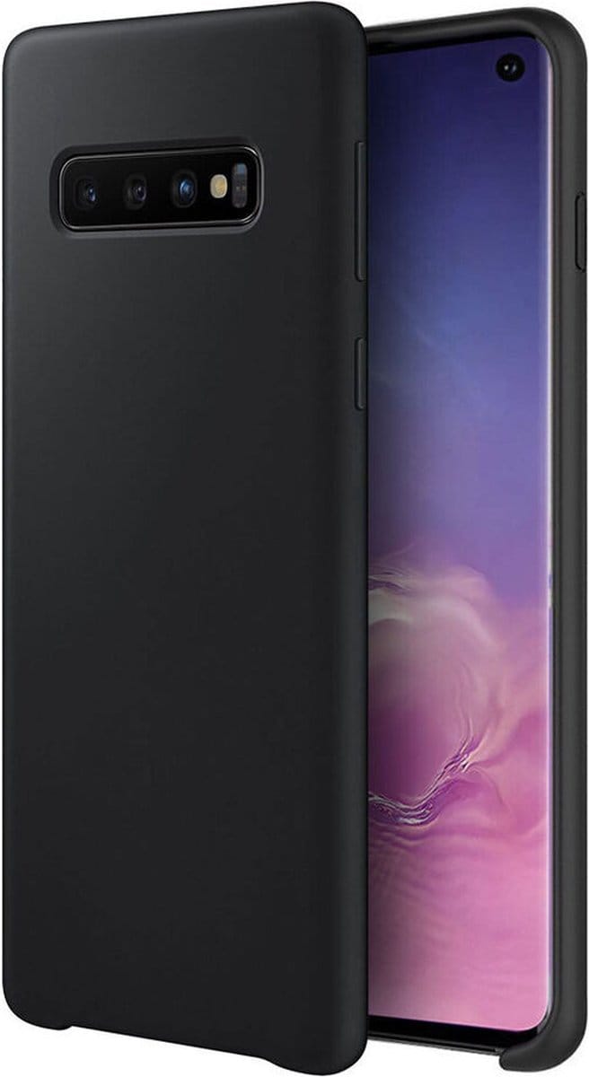 Solid hoesje Geschikt voor: Samsung Galaxy S10E Soft Touch Liquid Silicone Flexible TPU Rubber - Zwart