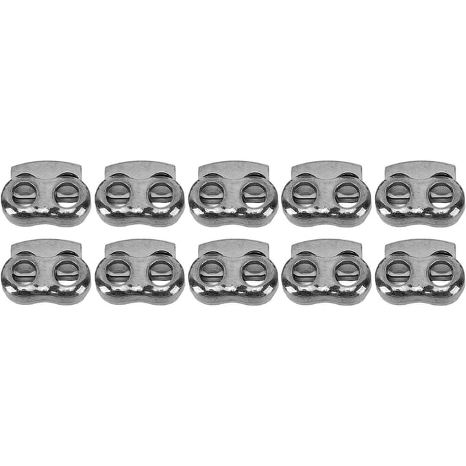 10 Stuks Koordstopper Klem Locker voor Trekkoord Veters Kantvergrendeling Einde Aanspanner Zinklegering gray