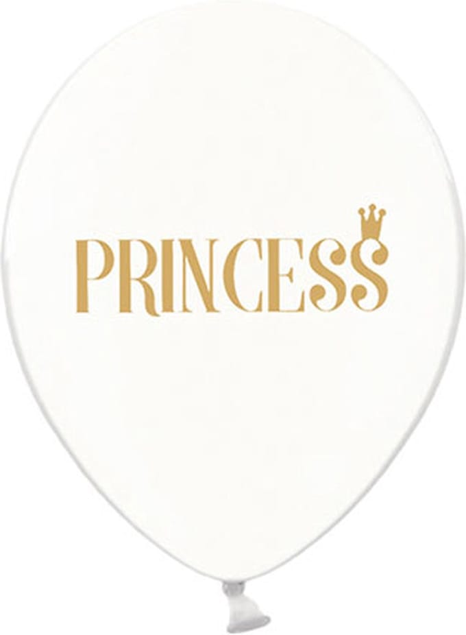 Partydeco - Ballonnen clear Princess goud 50 stuks