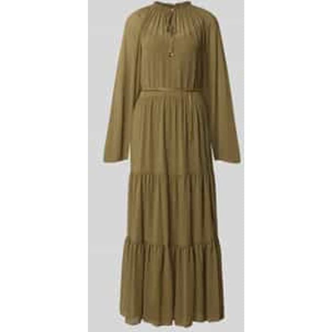 maxi-jurk in laagjeslook met riem