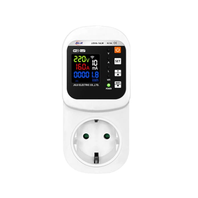 WIFI TY APP Smart Socket 16A LCD-scherm Socket met automatische reset AC 140-300V ingangsspanning wit