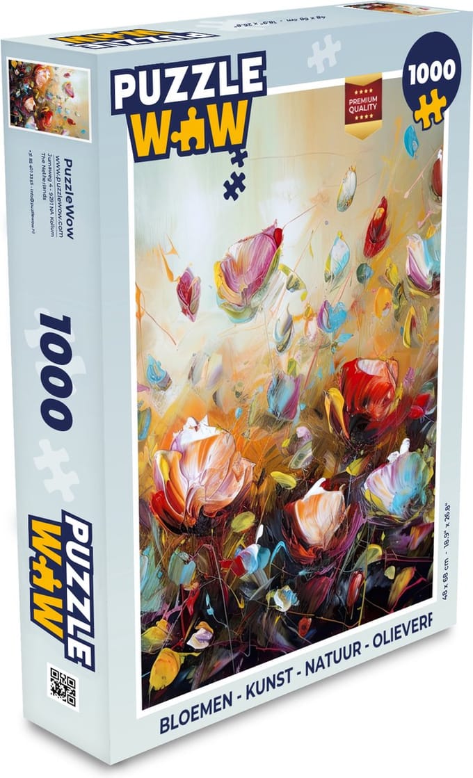 Puzzel Bloemen - Kunst - Natuur - Olieverf - Legpuzzel - Puzzel 1000 stukjes volwassenen