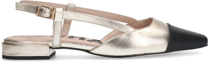 Sacha - Dames - Gouden leren slingbacks - Maat 37