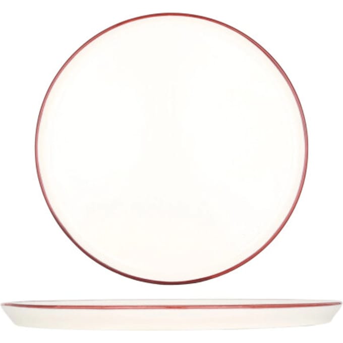 Bonna Dinerbord - Linea Burgundy - Porselein - 28 cm - set van 6