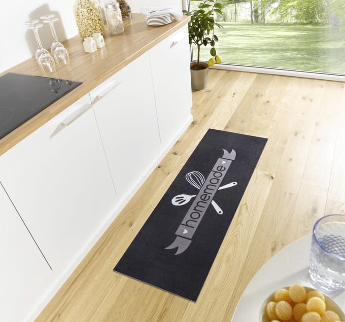 Flycarpets Loper - Homemade - Zwart 50x150 cm