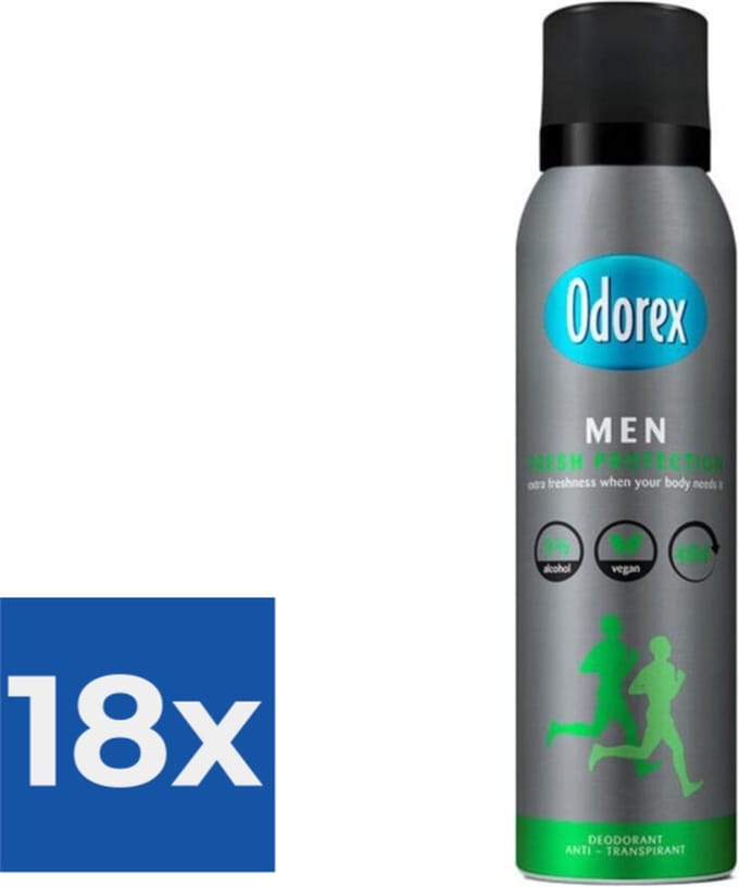 Odorex Deospray Men - Fresh Protection 150 ml - Voordeelverpakking 18 stuks