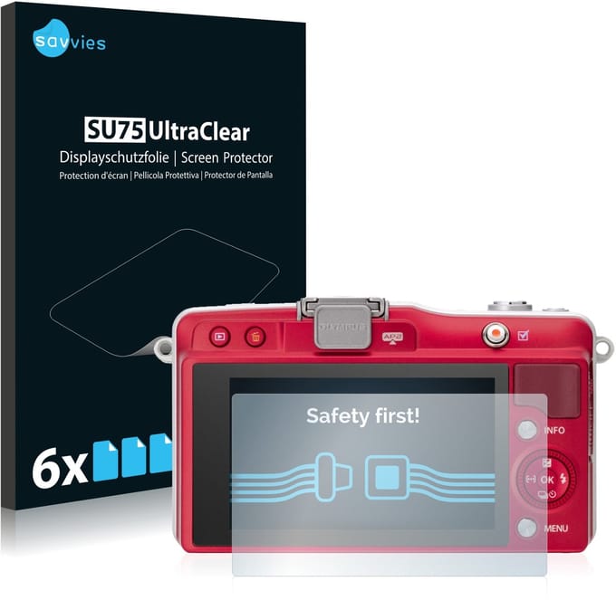 Savvies - Screenprotector voor Olympus PEN Mini E-PM2 - Folie Beschermfolie transparant 6 Stuks
