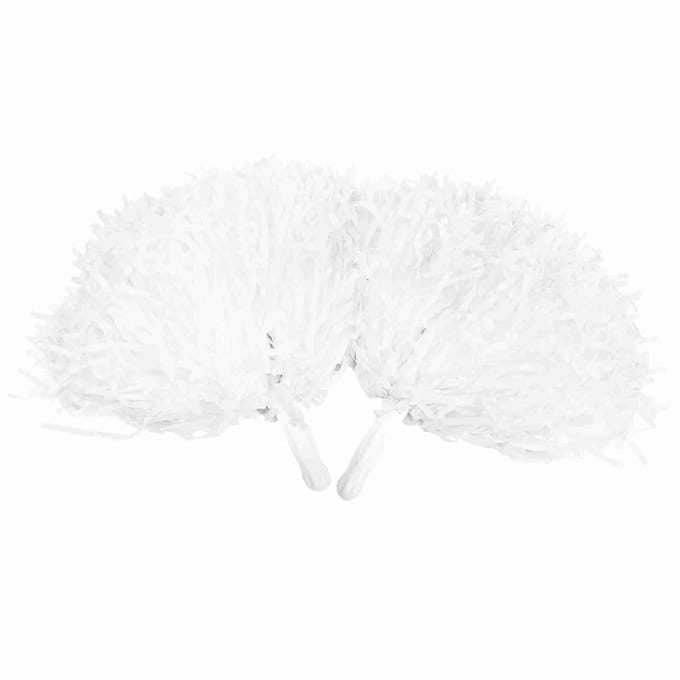 Handige cheerleader pompons voor teams, cheerleaders, sportfeesten en dansaccessoires (wit) wit