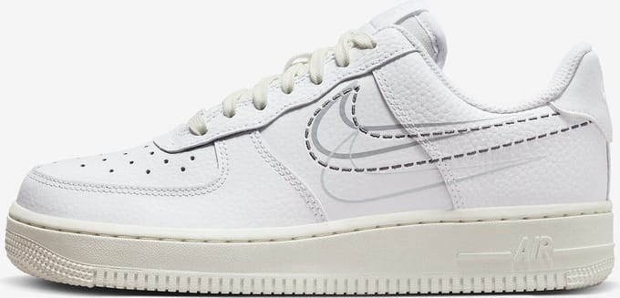 Nike Air Force 1 '07 Low "Multi-Swoosh" - Sneakers - Unisex - Maat 38.5 - Wit/Zwart