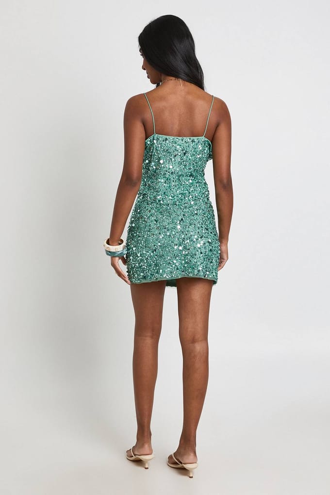 boohoo Dames Kralenmini-rok Met Pailletten | Groente | Maat: 40