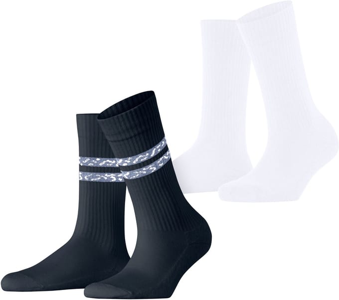 Esprit Memphis Rib 2-Pack gedessineerd katoen multipack sokken dames veelkleurig - maat 35-38