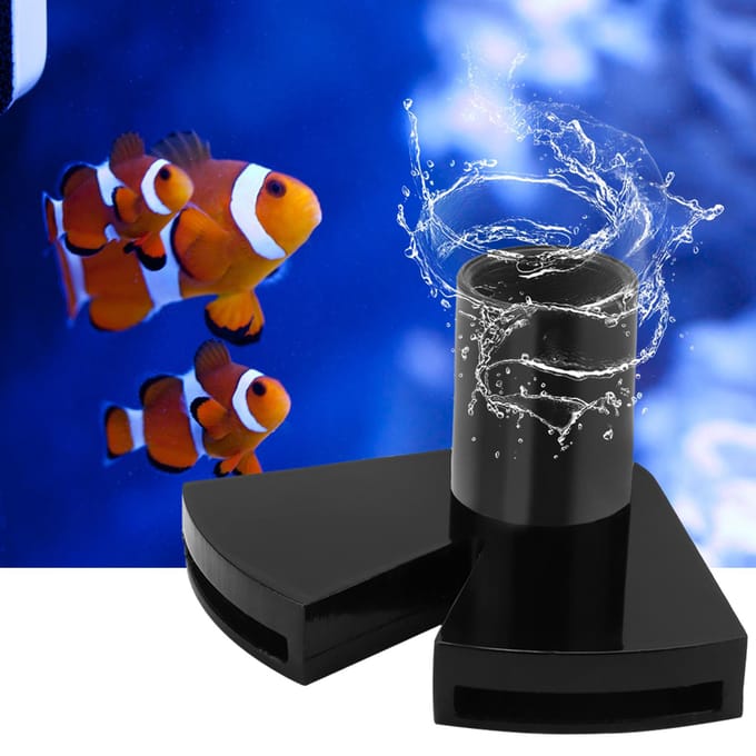 Aquarium Dubbele Eendenbek Mondstuk Roteerbare Stromingspijp Wateruitlaat Retour voor Aquarium black