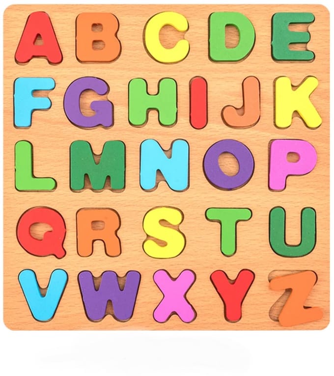 Alfabet Hoofdletters Inlegpuzzel Hout - 20x20 cm