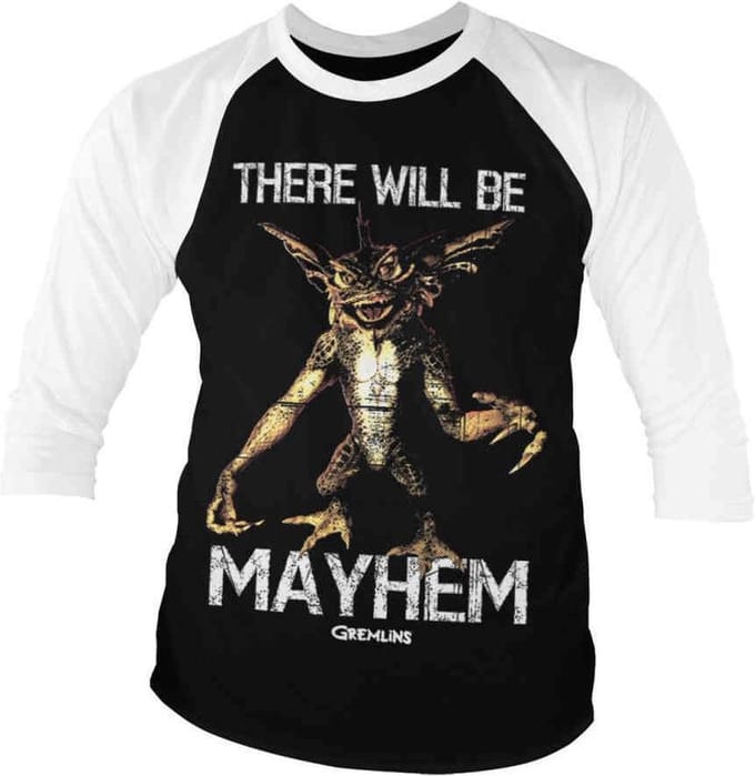 Gremlins Raglan top -XL- There Will Be Mayhem Zwart/Wit