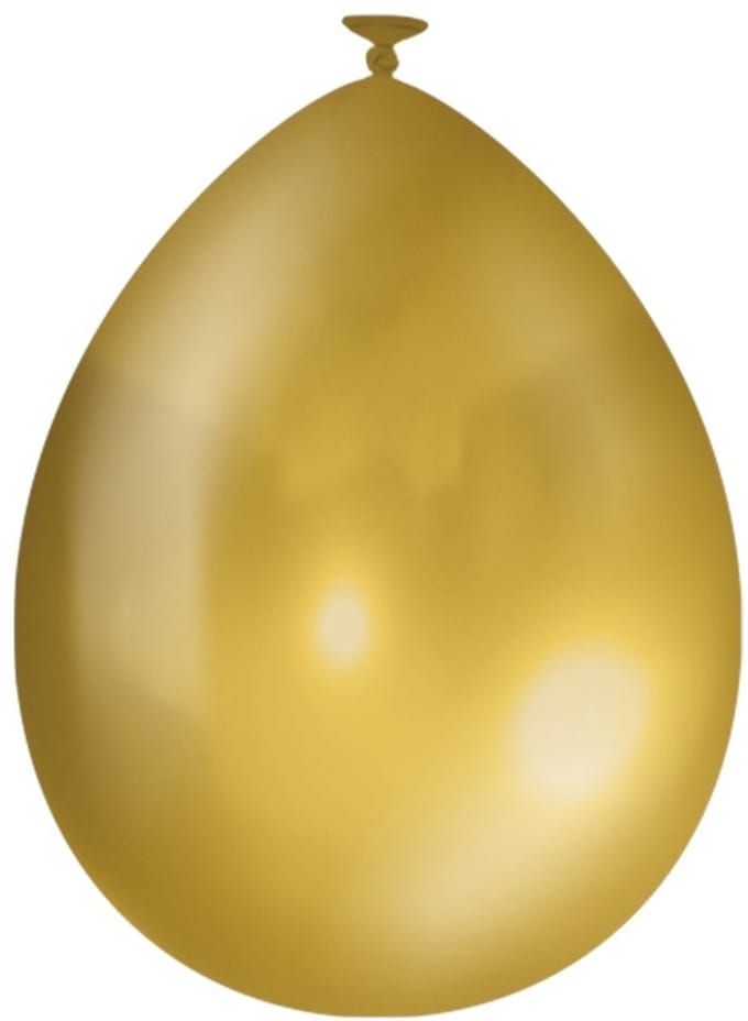 Balloons metallic 10 pcs gold | 6 stuks