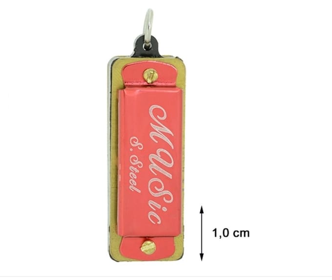 Blinx Jewels Stalen Hanger Harmonica Rood