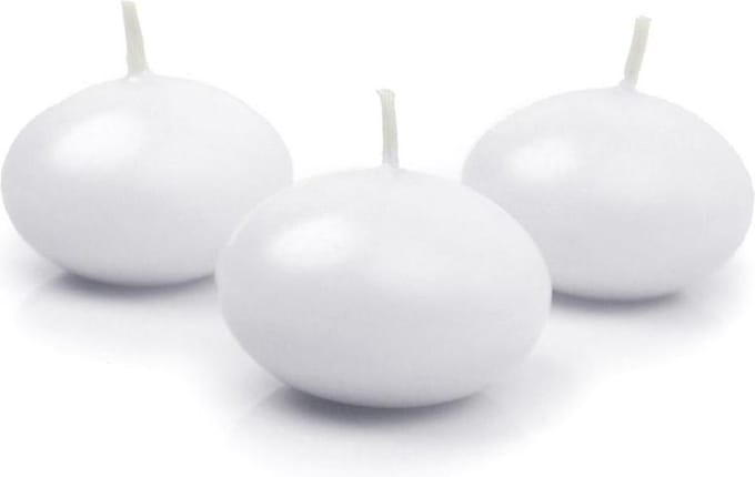 """Drijvende kaars, mat, wit, 5cm (1 zakje met 10 stuks)"""