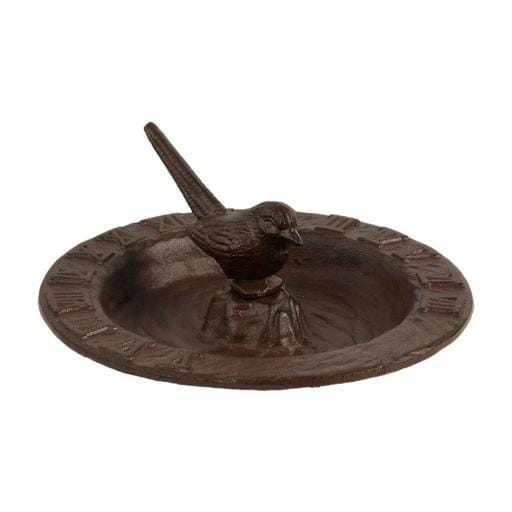 Zonnewijzer Met Vogelbad - Drinkbak - Ø25x10 cm Bruin Esschert Design
