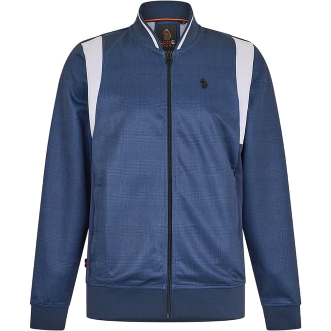 Luke Heren-sweatshirt met kraag en logo (Marine, Wit)