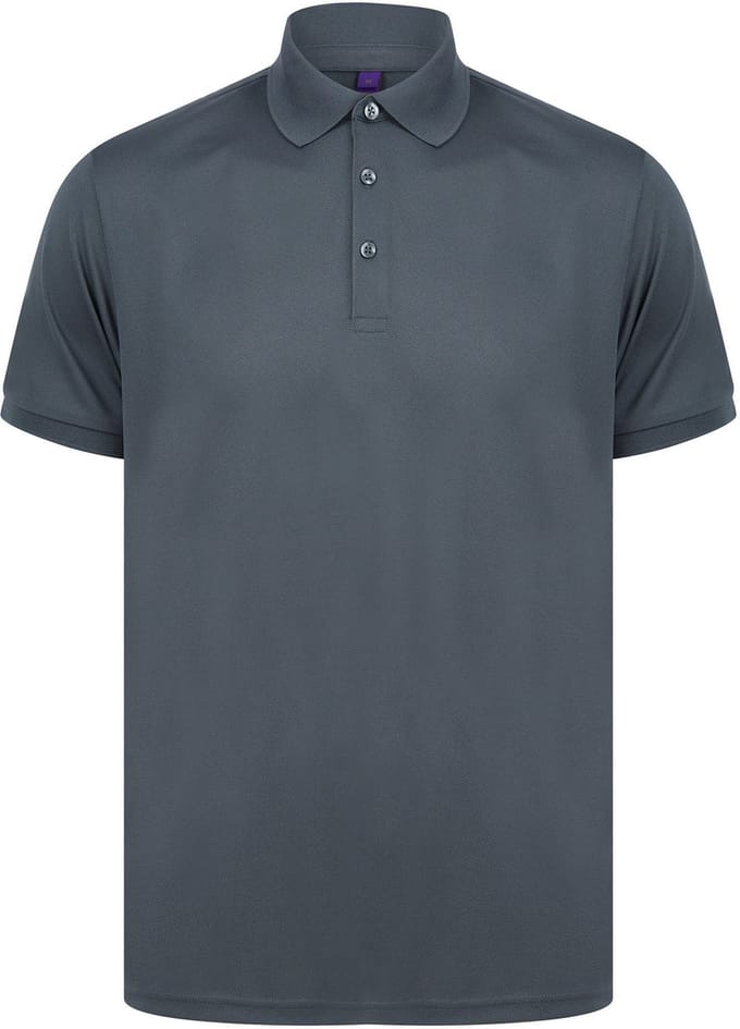 Henbury Herenpolo in gerecycleerd polyester H465 - Charcoal - S