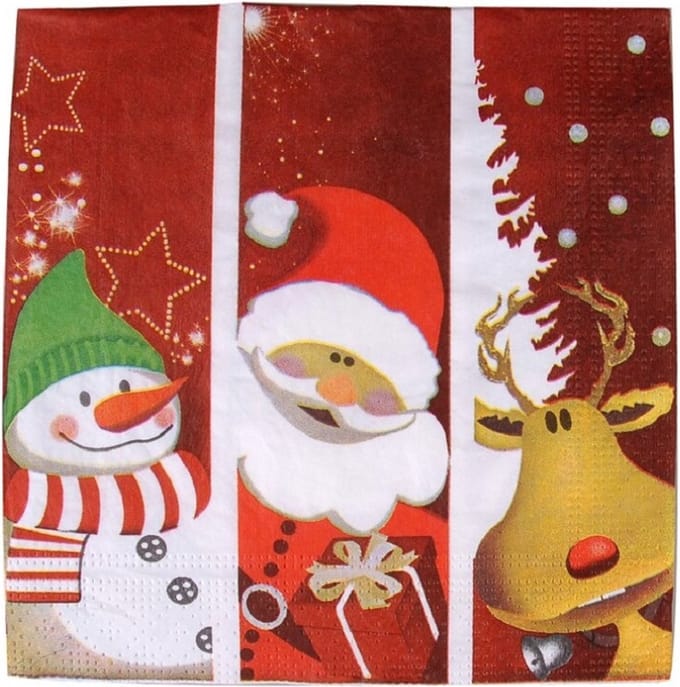 Kerst tafel servetten 40x stuks van 33 x 33 cm - Kinderen thema print